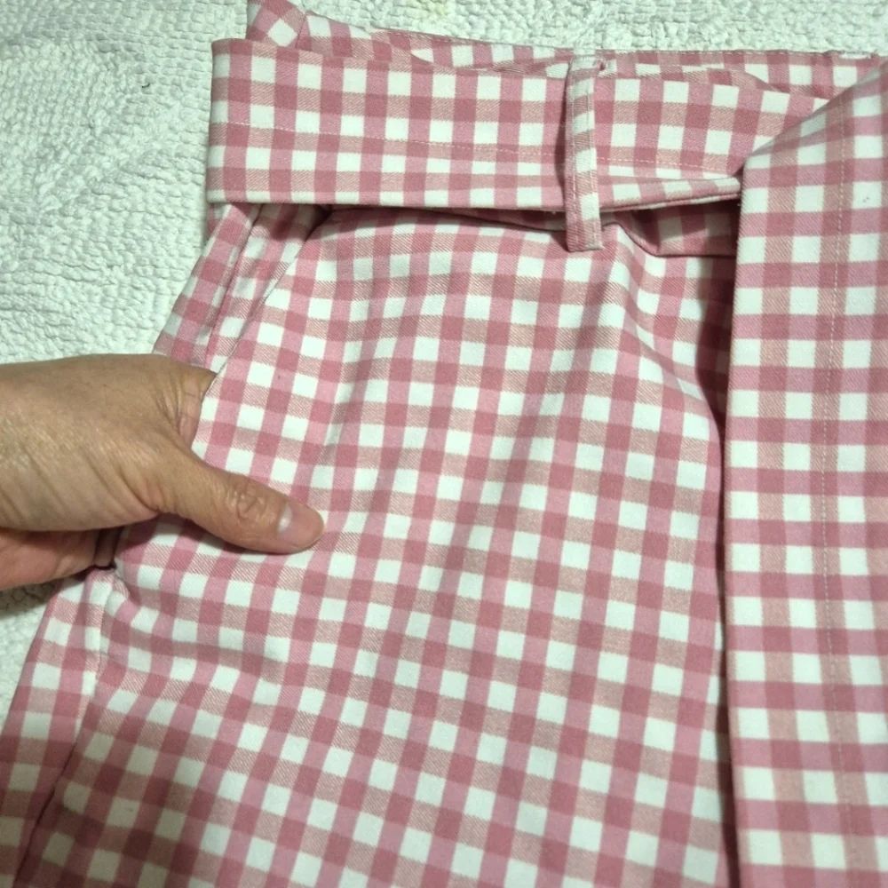 Jules & Leopold Pink Gingham Trousers..SIZE:L